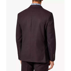 Completo da Uomo Tallia in Lana Vestibilità Classica, Giacca e Gilet Separati, Tessuto Rosso, Elegante e alla Moda per Ufficio, Taglia 38 - Product Image 2