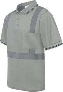 Polo respirant en polyester haute visibilité avec logo personnalisé, protection UV, évacuation de l'humidité, vêtements de travail certifiés CE 240 GSM - Product Image 6