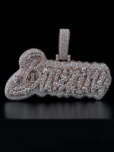 <b>Iced</b> <b>Out</b> Hip Hop 925 Sterling Silver With VVS Moissanite Diamond Custom Letter Neck Wear Pendant Necklace For Men women - Product Image 5