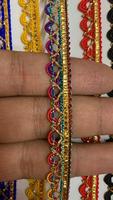 Bordure en dentelle fantaisie à paillettes métalliques de couleur personnalisée, 7 mm, pour vêtements, textiles de maison, décorations DIY - Vente en gros