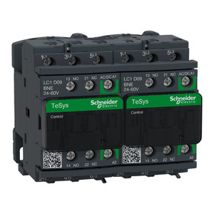 Contattore Reversibile SCHNEIDER ELECTRIC LC2D09BNE TeSys D 3P, <= 440 V-9 A AC-3 24...60 V AC/DC con Bobina - Product Image 1