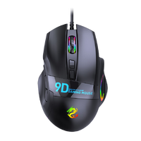 Mouse Gaming Profesional Berkabel Lampu Latar RGB 9 Tombol yang Dapat Diprogram Desain Ergonomis untuk Tangan Kanan Mouse PC Industrial yang Halus