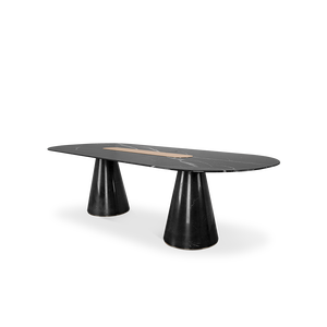 BERTOIA STABLE ASSEMBLED OVAL DINING <b>TABLE</b> SET Solid Wood and Marble <b>Square</b> Shape for <b>Kitchen</b> Use for House - Product Image 3