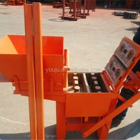 Machine à briques en terre cuite manuelle LY2-40, briques en terre compressée, briques autobloquantes, bloc creux en ciment, faible coût, support YOUJU