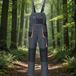 Workwear Men's Dungarees Size 60 Dark Grey/Black/Orange TERRATREND - Product Image 3