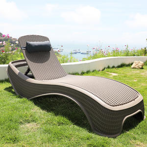 سرير شمس فاخر للفنادق للاستخدام الخارجي مقاوم للماء كرسي استلقاء للشاطئ والفناء وحمام السباحة - Product Image 1