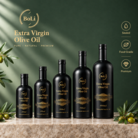 Bouteille d'huile d'olive personnalisée avec bec verseur, emballage d'usine, bouteilles d'huile d'olive en verre vert opaque avec logo