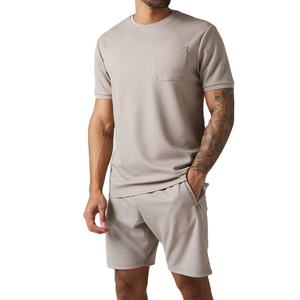 Ensemble d'été pour hommes : Short et T-shirt tendance, 100 % coton, style urbain, grandes tailles, ensemble décontracté pour hommes - Product Image 1