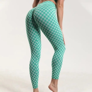 Mallas de Yoga moldeadoras de glúteos con estampado de textura personalizada para mujer, mallas de Yoga estampadas de cintura alta transpirables para mujer y Niña - Product Image 4