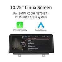 Pantalla Táctil HD de 10.25 Pulgadas con Sistema Linux para BMW X5 X6 E70 E71 2007-2013, CarPlay Inalámbrico Integrado, Android Auto, GPS para Espejo Retrovisor