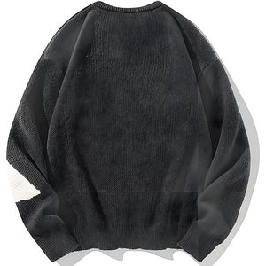 Pull-over personnalisé pour hommes, tricoté, coupe ajustée, chaud, doux, 100% coton, pull à manches longues, décontracté, à col rond pour l'hiver - Product Image 3