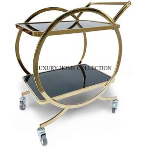 Affordable and Attractive Metal Serving Trolley with a Sleek Design Suitable with Glass Trays <b>for</b> Modern Interiors - Product Image 1
