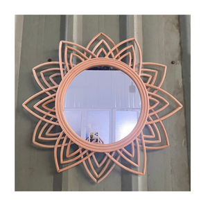 Miroir décoratif en rotin pour chambres à coucher de style tropical ou maisons de vacances, miroir en rotin 100% artisanal fabriqué au Vietnam - Product Image 2