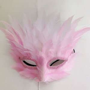 Carnaval Demi-visage Noir Rose Princesse Plume Masques À La <span class=keywords><strong>Main</strong></span> Vénitien Noir Corbeau Plume Halloween Masques - Product Image 3