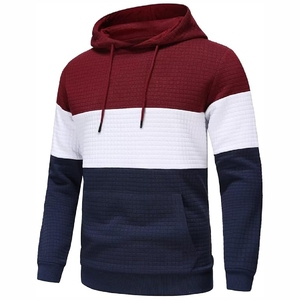 Sweat à capuche tendance bleu marine et blanc, style streetwear moderne et décontracté avec poche kangourou, design personnalisé - Product Image 3