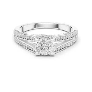 Bague en diamant de laboratoire rond brillant de 0,944 CT pour femmes, clarté VVS-VS EF, or 18 carats, 14 carats, 10 carats et argent 925, rose, jaune - Product Image 2