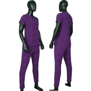Ensembles d'uniformes médicaux unisexes à manches courtes pour hommes et femmes, vêtements d'hôpital en tissu sergé polyester/coton, couleurs et logo personnalisés - Product Image 5