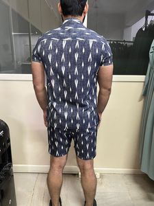 Latest Summer Collection Men's 100% Cotton Breathable Dress <b>Shirts</b> Short Sleeve Over <b>Shirt</b> Cord Set for Adult Wholesale - Product Image 2