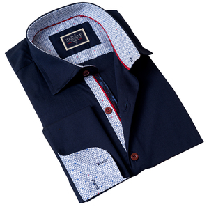 Camisa de vestir con doble puño francés de comedor de lujo para hombre con gemelos Listo en stock Envío rápido Cadenas de suministro ágiles - Product Image 5