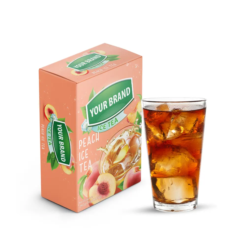 OEM Personalizado Instant Peach Iced Tea Conveniente Vietnam Tea Bulk Pacotes Para Cafe Shop Tea Package