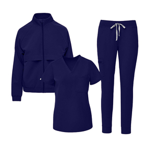 Tenues de travail professionnelles personnalisables en polyester et rayonne de haute qualité pour infirmières, uniformes d'hôpital, vestes et vêtements de travail pour salons de beauté en tissu peigné - Product Image 3