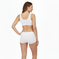 Culottes hipster taille haute tricotées en coton biologique et élasthanne, antibactériennes à l'argent, de haute qualité pour femmes