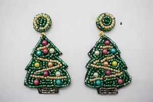 Créations festives personnalisables Boucles d'oreilles de Noël artisanales broderie de perles par MD artisanat - Product Image 3