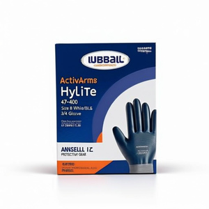 Activarmr ถุงมือไนไตรล์47-400ขนาด8นิ้วสีขาว/น้ำเงิน3/4ไนเตรต388 PPE II Ansell แพ็ค12นิ้วแบบดึงออกได้อย่างรวดเร็ว - Product Image 3