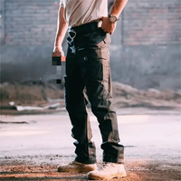 Pantalon cargo décontracté pour homme, coupe droite, jambe large, taille haute, imperméable, coupe-vent, respirant, en polaire, imprimé numérique