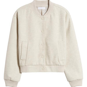 Chaqueta universitaria con logotipo personalizado de alta calidad para mujer, chaqueta de lana con letras de manga larga de nuevo estilo - Product Image 6