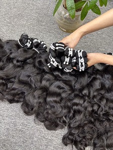 เครื่องต่อผมมนุษย์บริสุทธิ์100% ลอนคลื่นลึกแบบหลวมธรรมชาติผ้าสองชั้นหลากสี - Product Image 3