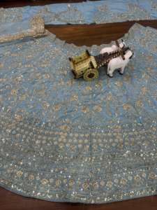 ปักเลื่อมงานปักที่นิยมมากที่สุดกับ Cancan และ Canvas patta lehenga choli สำหรับผู้หญิงทำจากผ้าแคนแคนวาส - Product Image 5