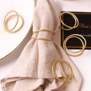 Rond Petit Rond de Serviette en Fil de Laiton Doré Rond de Table de Noël de Haute Qualité - Product Image 6