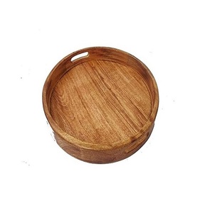 Plateau et plateau de service en bois Plateau en bois ovale sans peinture Petite assiette en bois Vaisselle Plateau décoratif DE - Product Image 3