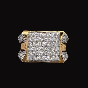 Certificat IGI 925 argent Sterling plaqué or bagues fines Hip Hop bijoux étincelle glacé Moissanite bague pour hommes - Product Image 2