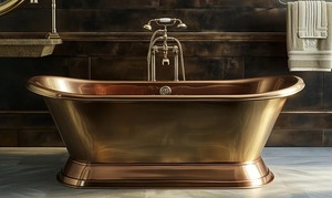 อ่างอาบน้ำทองแดงแบบทุบได้ตามต้องการดีไซน์ทันสมัยและความทนทานที่เหนือกว่าวัสดุโลหะใช้งานได้ยาวนาน - Product Image 2