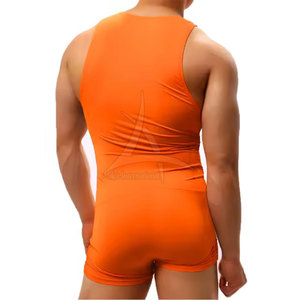 Custom Made OEM High Quality Breathable Eco-Friendly Quick Dry Men's Wrestling <b>Singlets</b> for Gym Training & <b>Weightlifting</b> - Product Image 5