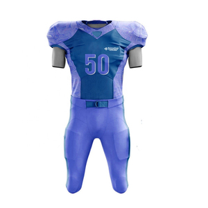Maillot de football américain personnalisé par sublimation, short, combinaison de matériaux personnalisée, tissu polyester, maille vierge, couleurs personnalisées, logo - Product Image 6