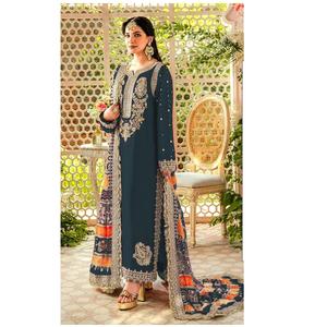 Costume Salwar Kameez en fausse georgette lourde avec séquence de broderie pour occasion spéciale disponible au prix d'exportation - Product Image 1
