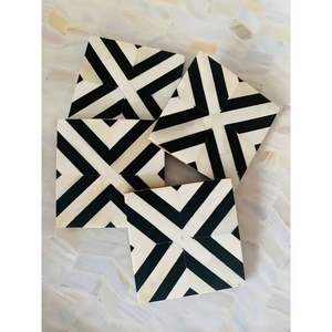 Juego de posavasos con patrón personalizado para decoración de cocina y mesa, posavasos con incrustaciones de hueso, artesanía moderna, vajilla, hueso y - Product Image 2