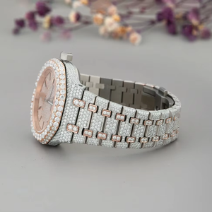 นาฬิกาฮิปฮอปสุดหรู Icedout ประดับเพชรโมอิสซาไนต์ VVS เครื่องควอตซ์ ผ่านการทดสอบเพชร หน้าปัดกระจก สายหนัง - Product Image 3