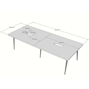 HBCO050 Modern <b>Office</b> Furniture 280x110cm Meeting <b>Table</b> with CONE Legs Melaleuca Wood for Conference Room Hotel or Dining Use - Product Image 5