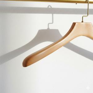 Cintres en bois de hêtre FSC écologiques de qualité supérieure, finition naturelle brillante avec quincaillerie dorée pour l'affichage de vêtements de luxe en <span class=keywords><strong>magasin</strong></span> - Product Image 5