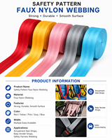 Sangle de sécurité tissée durable aspect nylon couleur unie 48 mm pour poussette, siège de jeu, harnais, accessoires de sac, textile de maison