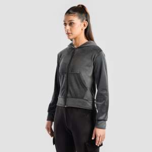 เสื้อฮู้ดลำลอง Swift Flow ผ้าคอร์ดูรอย ระบายอากาศได้ดี ไซส์ XS น้ำหนักเบา สำหรับฤดูใบไม้ร่วง ปักลายตัวอักษร สีเทา - Product Image 3