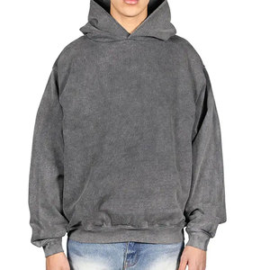 เสื้อฮู้ดดี้ผู้ชายทรงโอเวอร์ไซส์ ผ้าคอตตอน 100% หนานุ่ม ระบายอากาศดี ทรงหลวม ไหล่ตก ลายเรียบ สีพื้น สำหรับฤดูหนาว - Product Image 5