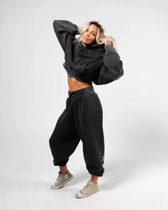 High Quality Women's Acid <b>Wash</b> Fleece Hoodies-Breathable Winter Streetwear with Customizable Options - Product Image 2