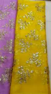 Latest Design <b>Wedding</b> Party and Festival Wear Dress Material Sequence Work Organza Fabric at Export Price - Product Image 3