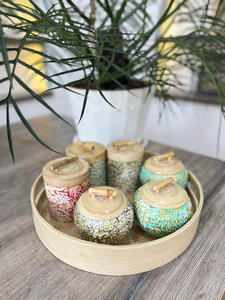 Hot Sale Bamboo Storage Jar, Mother of Pearl and Rattan Weaving Design, Wholesale Factory Price Handicraft - Caryln - Product Image 2