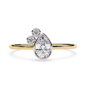 IGI GIA certifié naturel poire coupe diamant bague de fiançailles femmes élégantes 14K/18K or massif en gros bijoux fins - Product Image 1